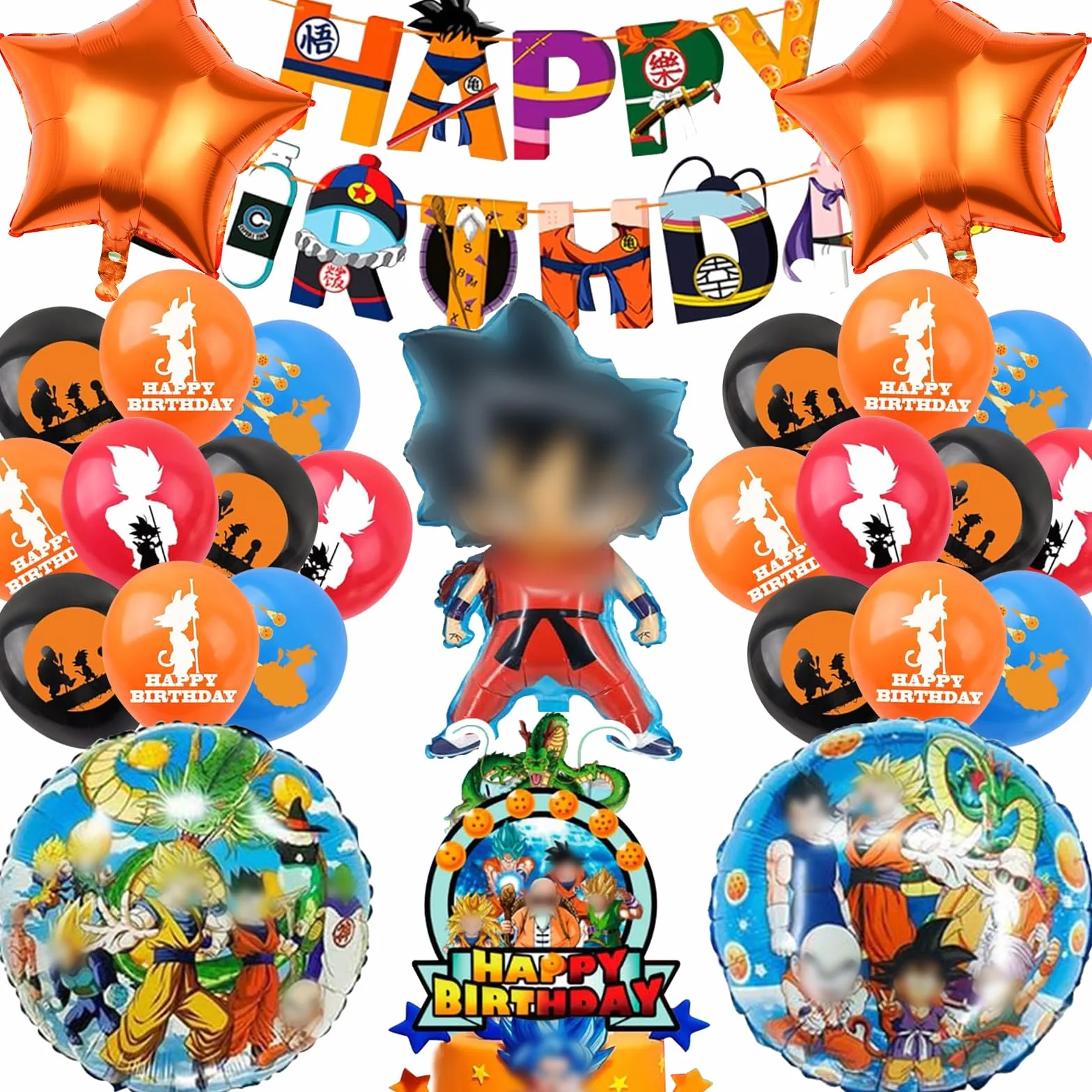 Dragnball Kit Compleanno 23 Pezzi Palloncini per Festa Bambini Ragazzi Ragazze
