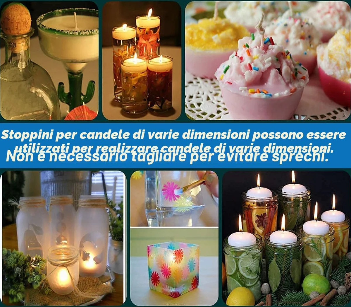 JEMESI Kit per Fabbricazione Candele, Kit per Produzione di Candele per Principianti, con Cera di Soia Pura, Stoppini, Adesivi, Porta DIY Set Regalo