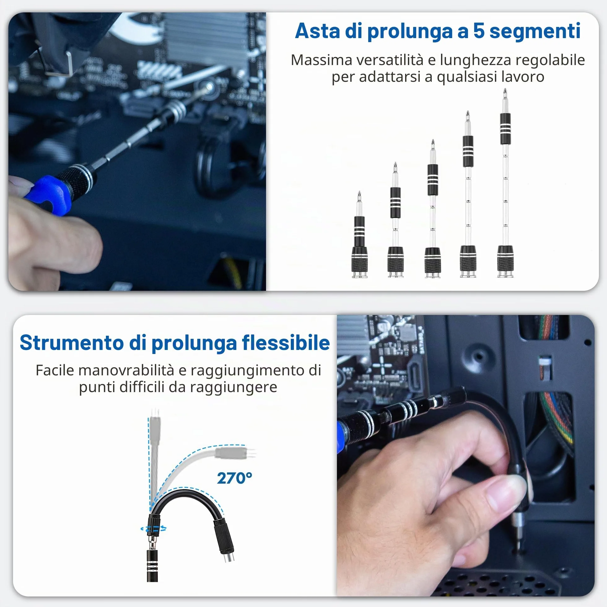 XOOL Kit Cacciaviti di Precisione 62 in 1, Cacciaviti Magnetici per Riparazioni Elettroniche, Smartphone, PC, Computer Portatile, iPhone, MacBook, Tablet e Altri Dispositivi
