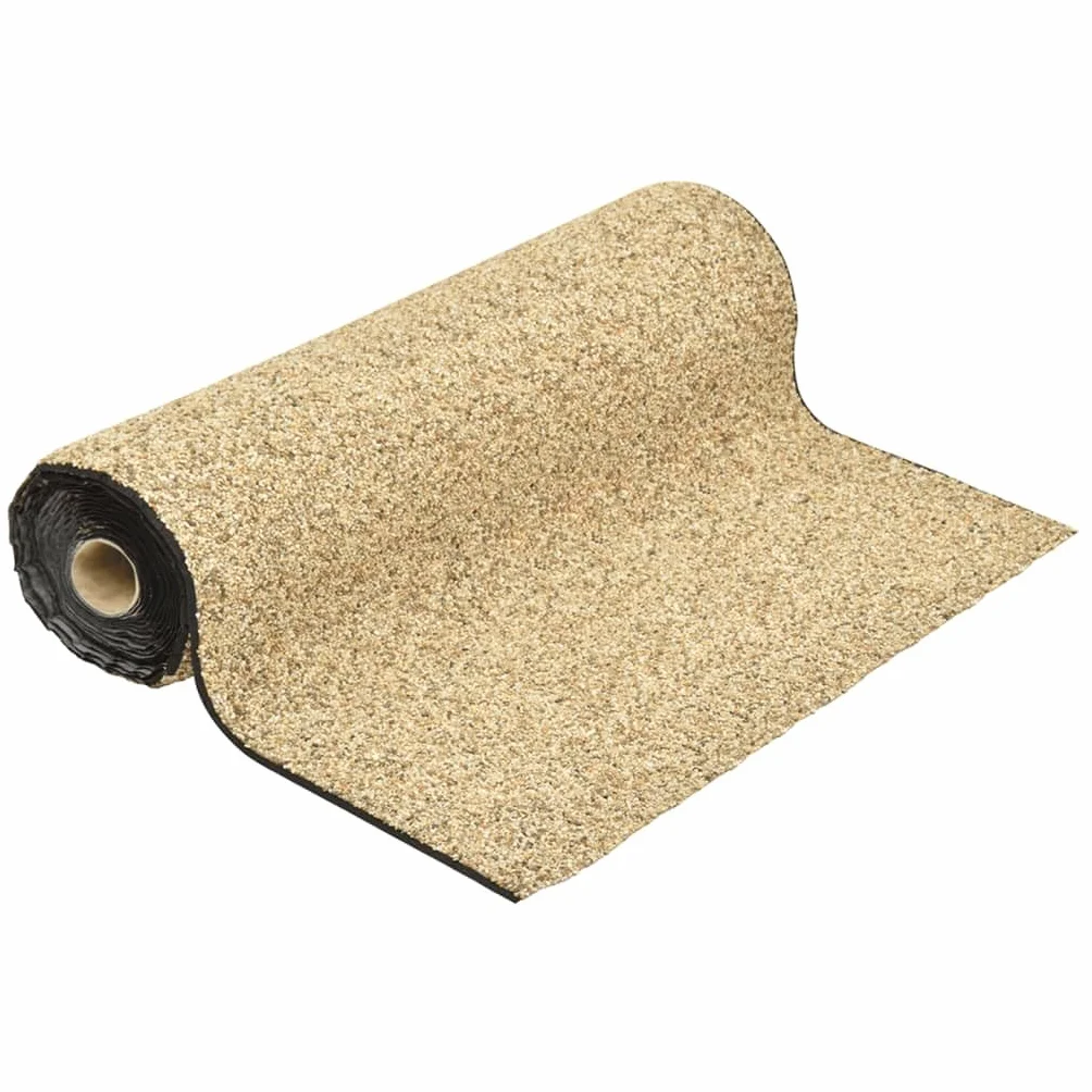 Pellicola per pietra, sabbia naturale, 400 x 100 cm, resistente pellicola di ghiaia in polipropilene con adesivo impermeabile, ideale per laghetti da giardino, ruscelli, bordi dello stagno