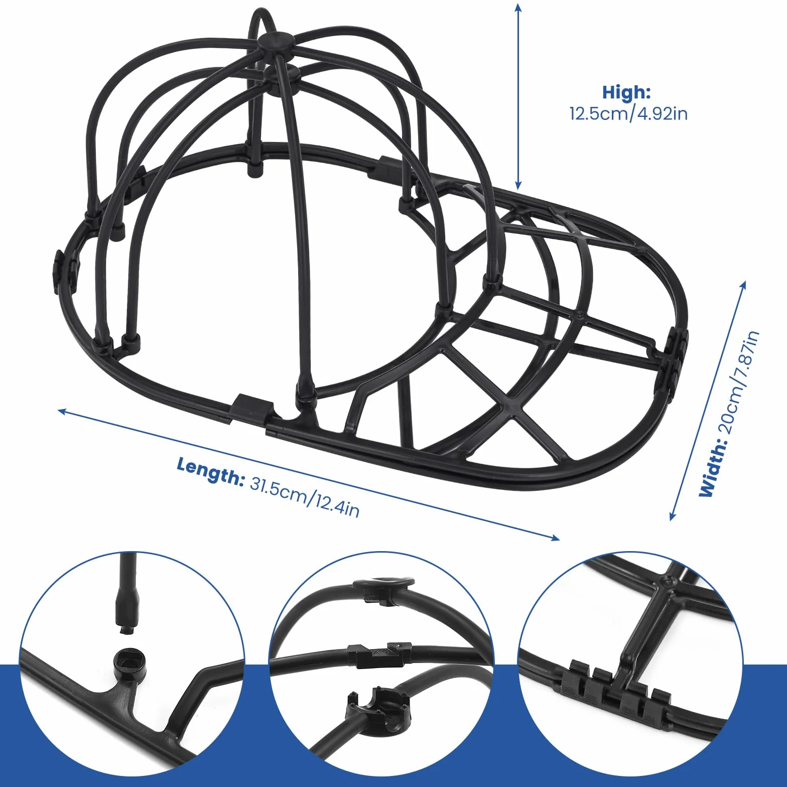 Rondella per Cappelli da Baseball, Gabbia per Lavatrice per Cappellini da Baseball, Supporto Protettore e Modellatore per Cappelli da Baseball con Telaio per Il Lavaggio