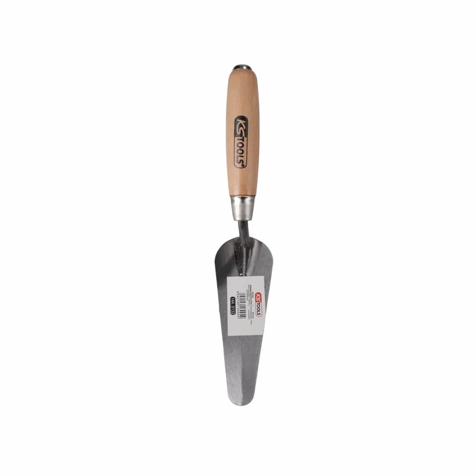 KS Tools 144.0132 - Cazzuola triangolare, con impugnatura in legno, 140 mm