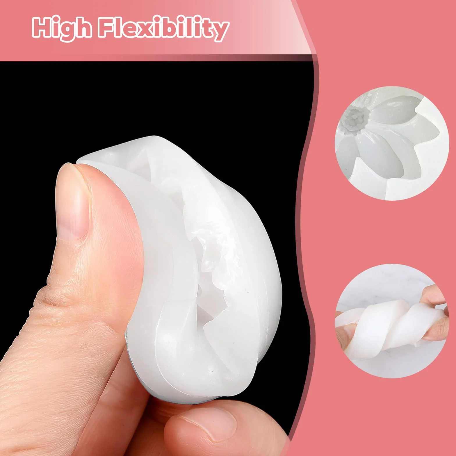 4 pezzi stampi in silicone per la colata di candele stampi, silicone margherita per la colata di fiori 3D, per candele margherita e loto per la colata stampo per candela in silicone