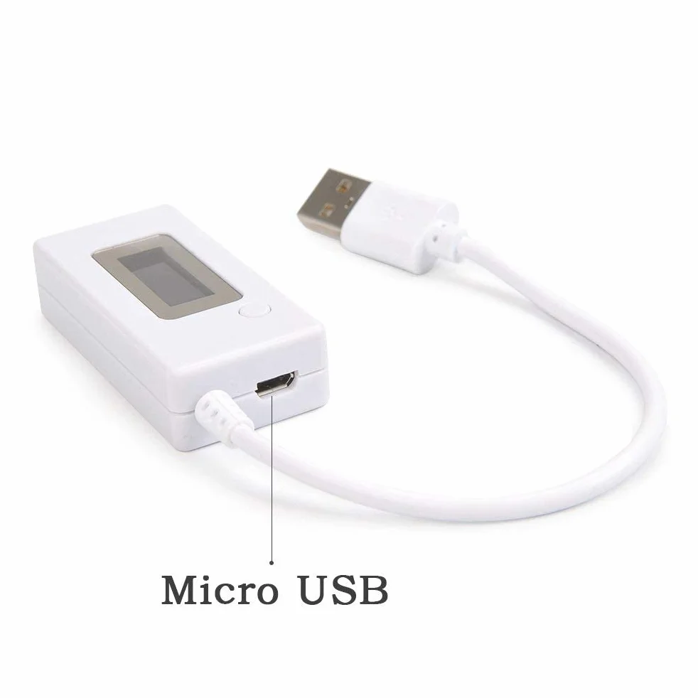 ARCELI Retroilluminazione LCD a coda bianca Display digitale LCD Misuratore di voltaggio di carica amperometro con amperometro USB