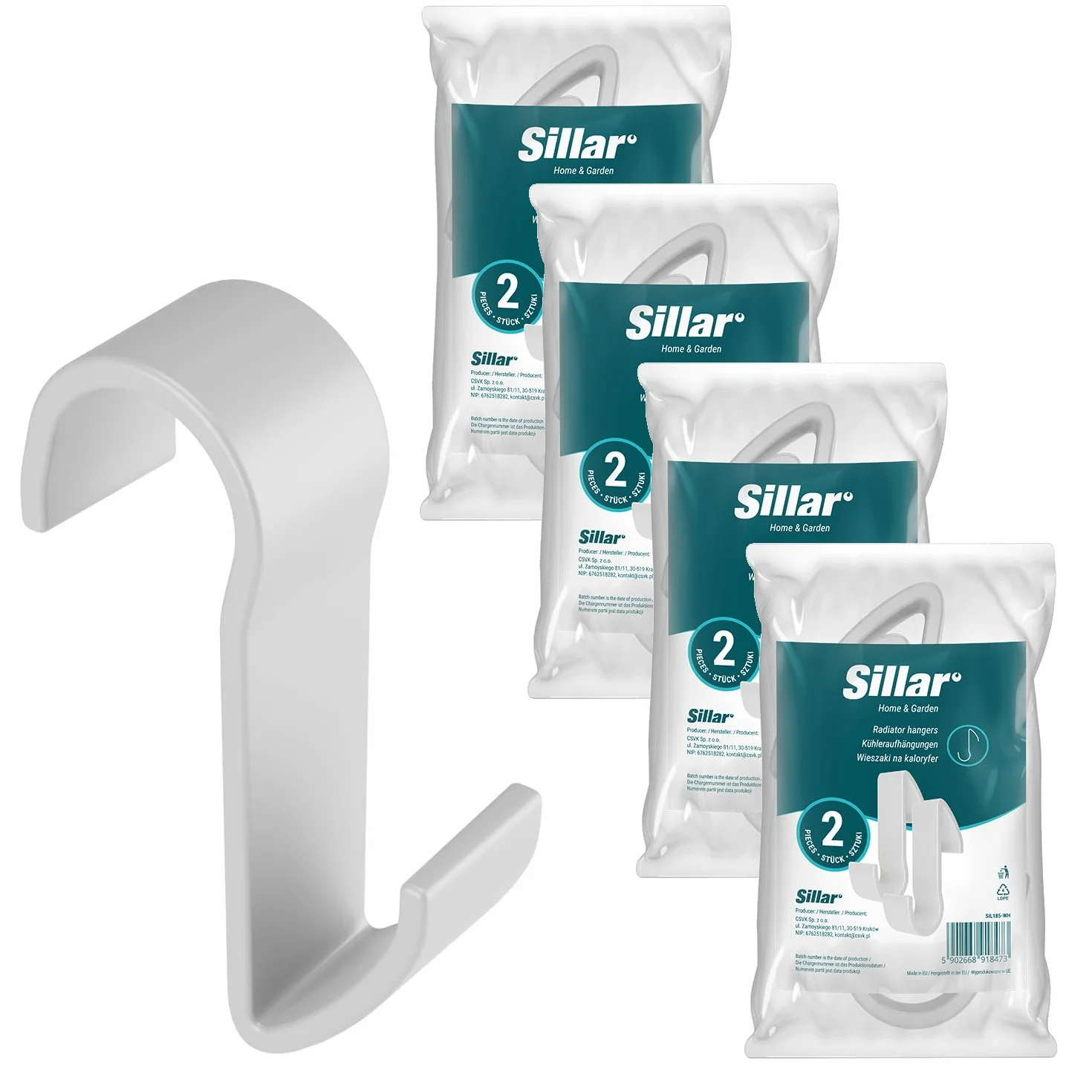 Sillar Ganci per termoarredo bianchi 8 pezzi ABS bez wiercenia