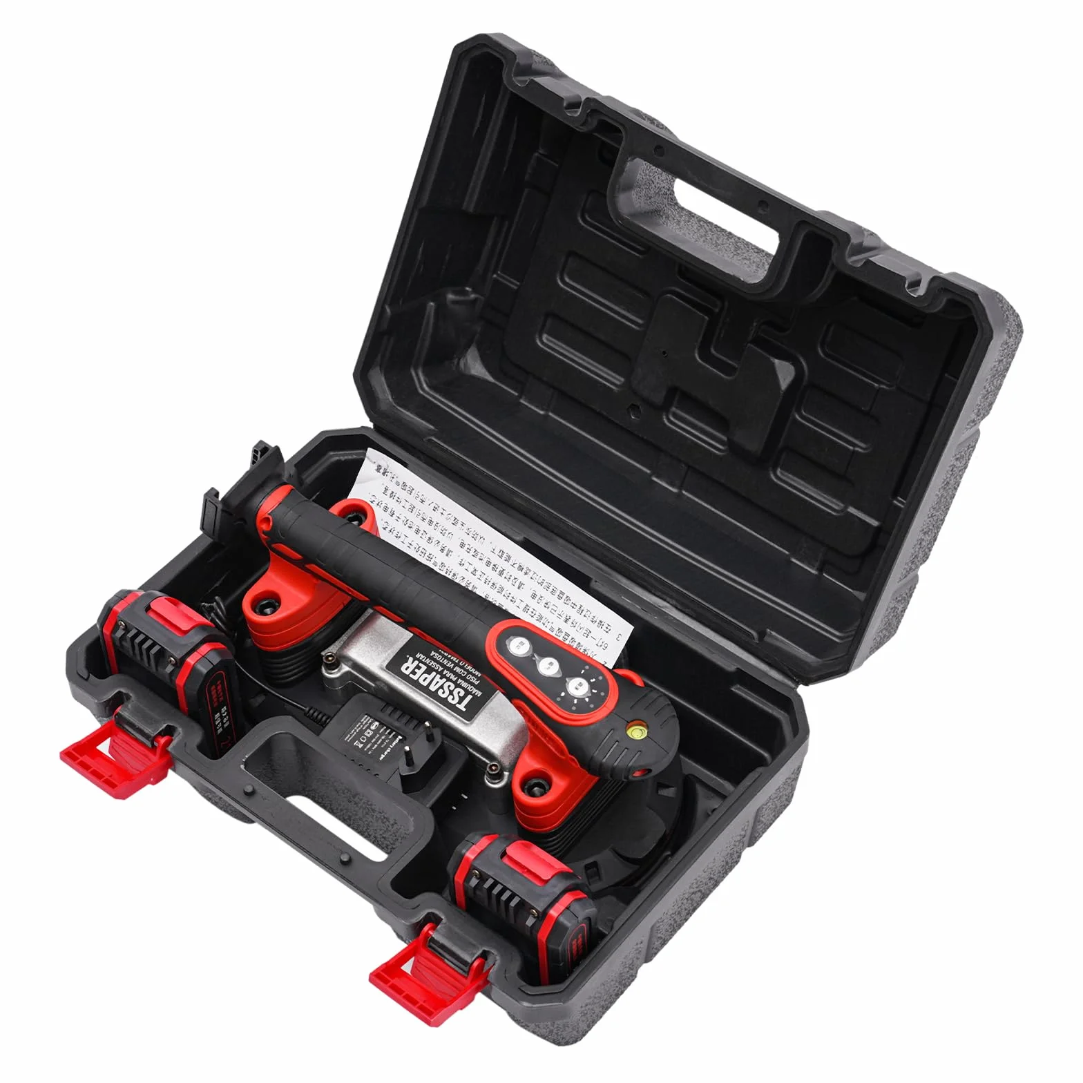 Vibratore per piastrelle a 6 velocità regolabile per piastrelle da 30 – 240 cm, dispositivo di vibrazione per piastrelle, per pavimenti e piastrelle, max. 13000 rpm, con 2 batterie