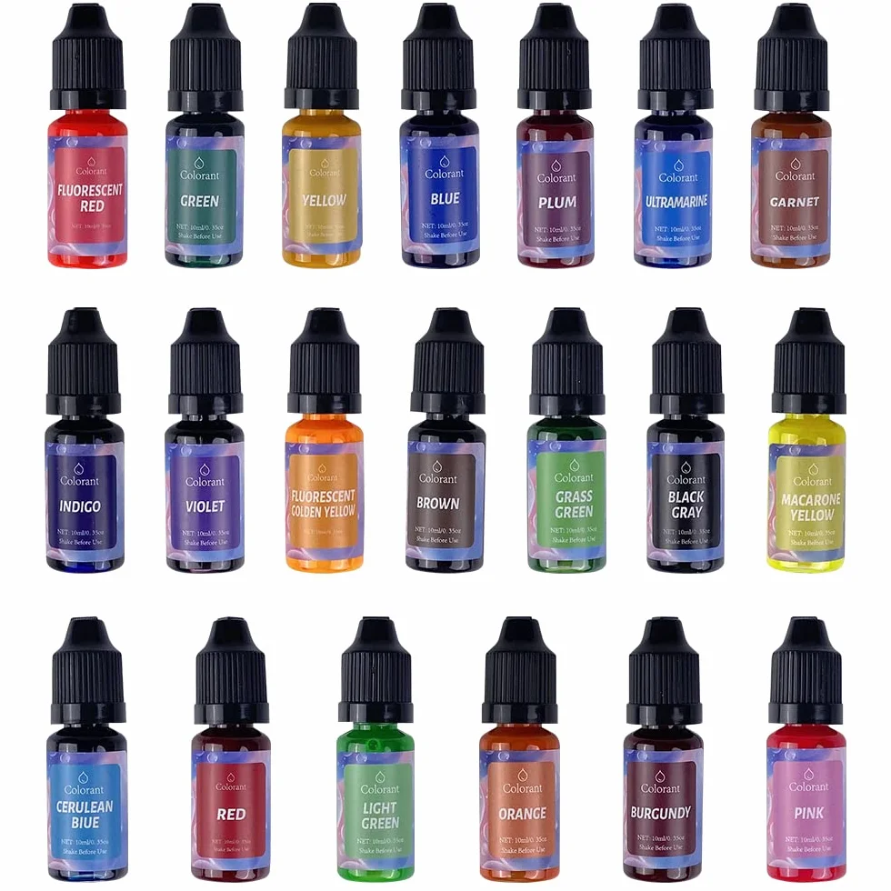 Gvolatee Coloranti per Cera di Candela - 20 Colori Liquido per Fabbricazione Candele Fai-da-te - Kit Concentrato -10 ml per colore
