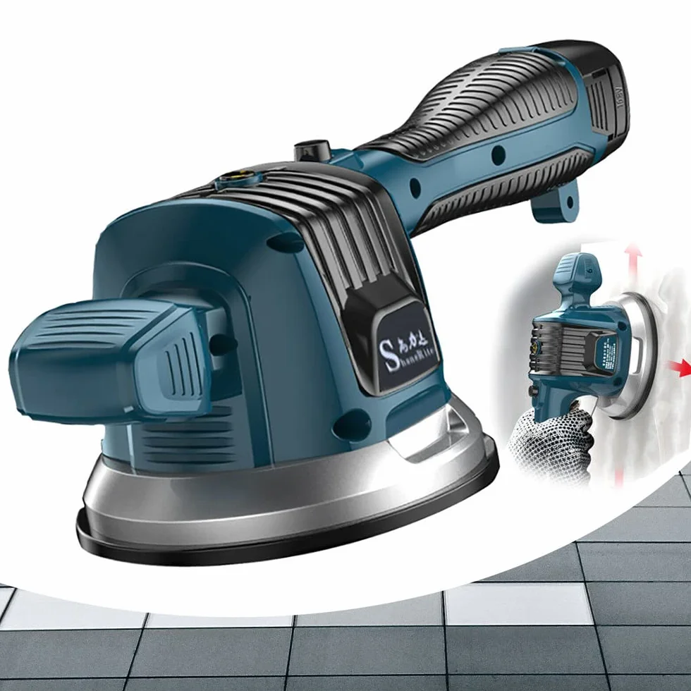 Macchina automatica per piastrellatrici, macchina elettrica per piastrelle, 12000 giri/min, 6 marce, regolabile, vibratore ad alte prestazioni, ventosa 100 kg, per pavimenti e piastrelle da parete