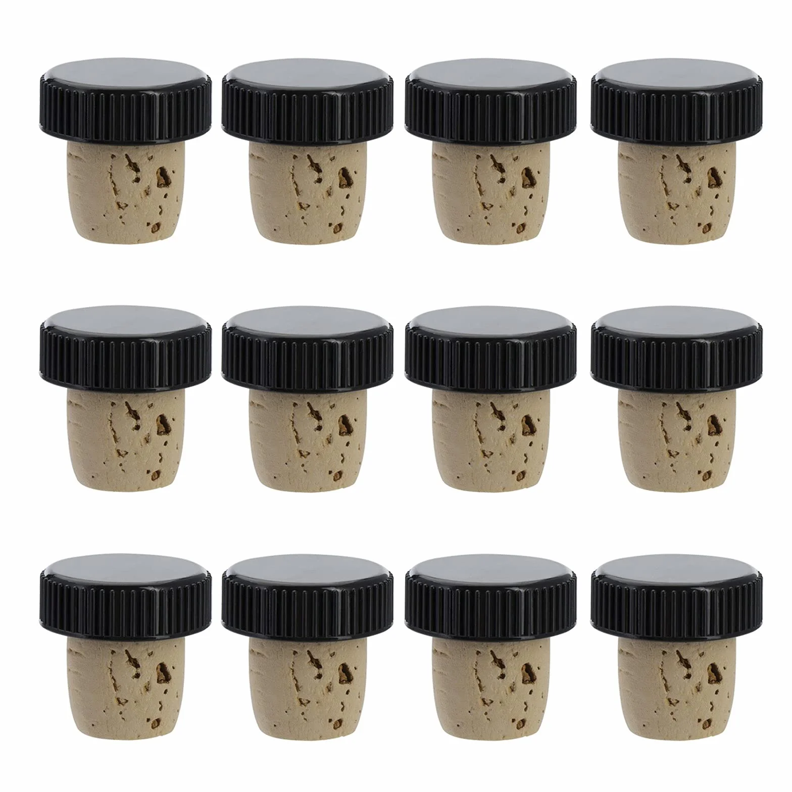 Westmark 12 tappi per bottiglie vino sughero naturale plastica marrone chiaro nero