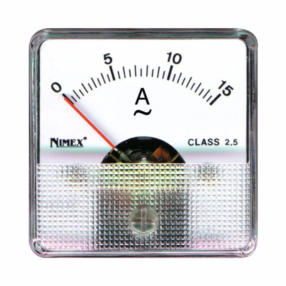 ELCART Amperometro Analogico da Pannello, 48x48mm, Portata 10A, AC