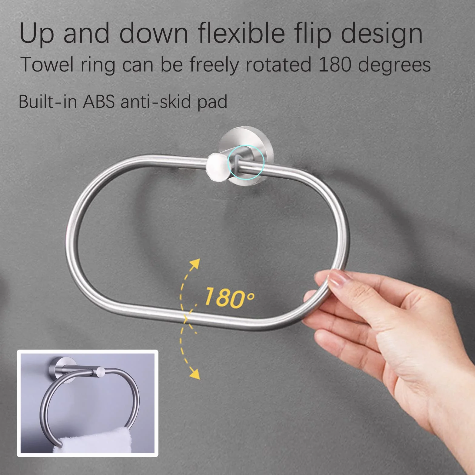 Set Accessori Bagno Acciaio Inossidabile 8 Pezzi Portasciugamani Porta Carta Igienica Argent