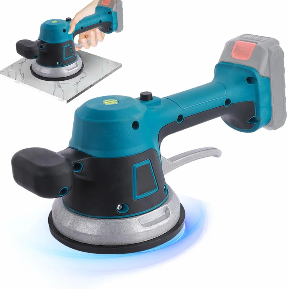 Livellatrice Vibrante per Piastrelle Martelli, Strumento per Piastrellatura con Vibrazione Aspirazione Portatile Compatibile con Makita Batteria 18V con 6 Velocità Regolabili (Batteria Non Inclusa)