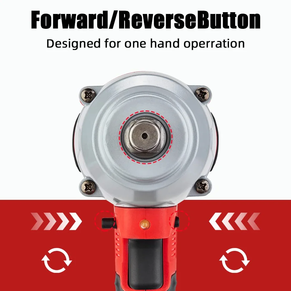 TEENO Avvitatore a Impulsi Brushless,Agli Ioni Di Litio Batterie 2 * 4.0 Ah, 4 Prese a Urti, 1/2 Pollici, 600 N.m (due batterie)