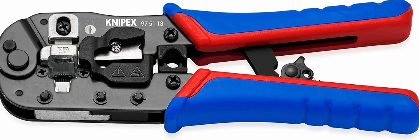 KNIPEX Crimpatrice per connettori tipo western RJ45 con impugnature multicomponente 190 mm, 97 51 13