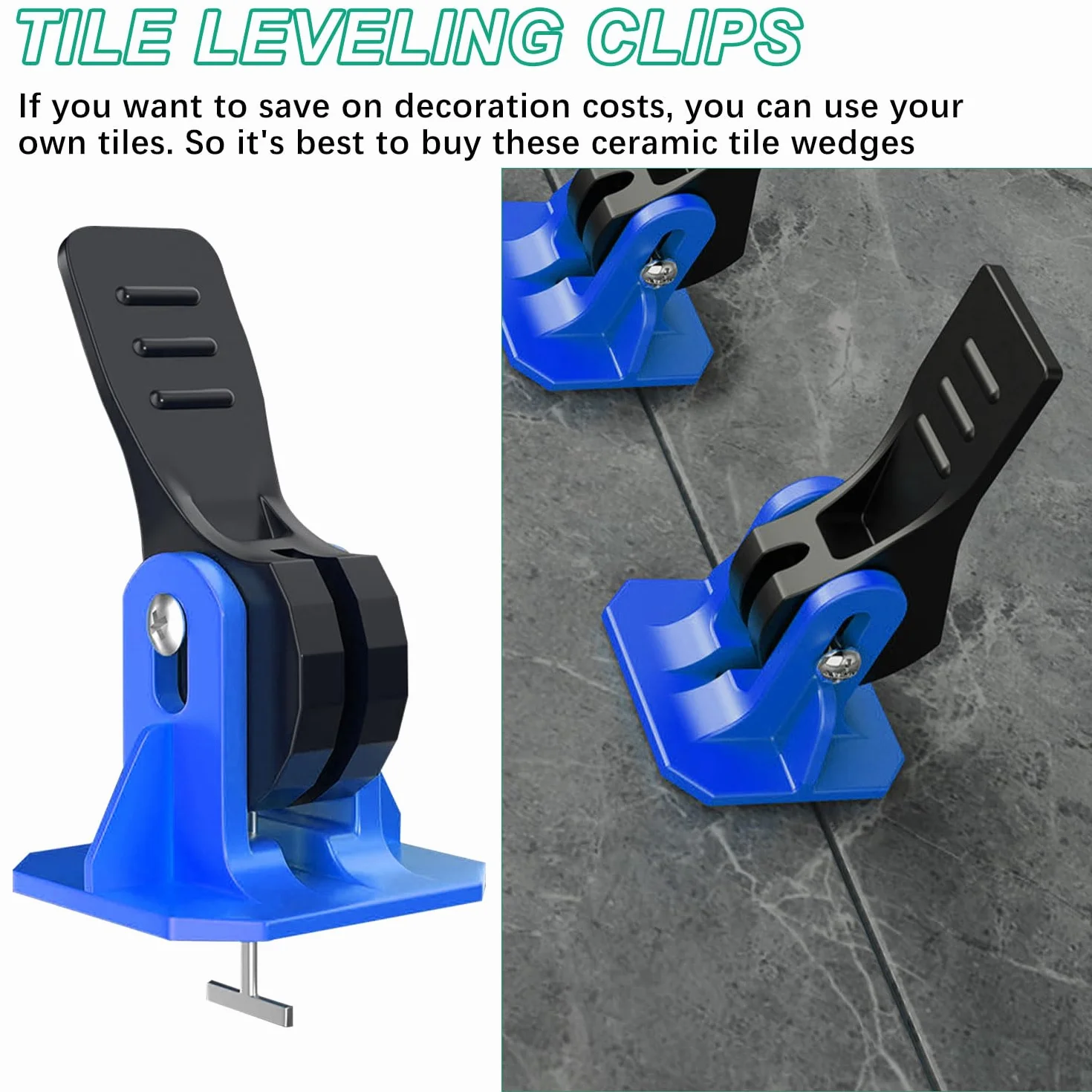 100 Pezzi Riutilizzabili Livellatori per Piastrelle 2mm, Blu Kit Sistema di Livellamento per Piastrelle, 100 Livellamento Regolatore per Pavimenti Dell'edificio