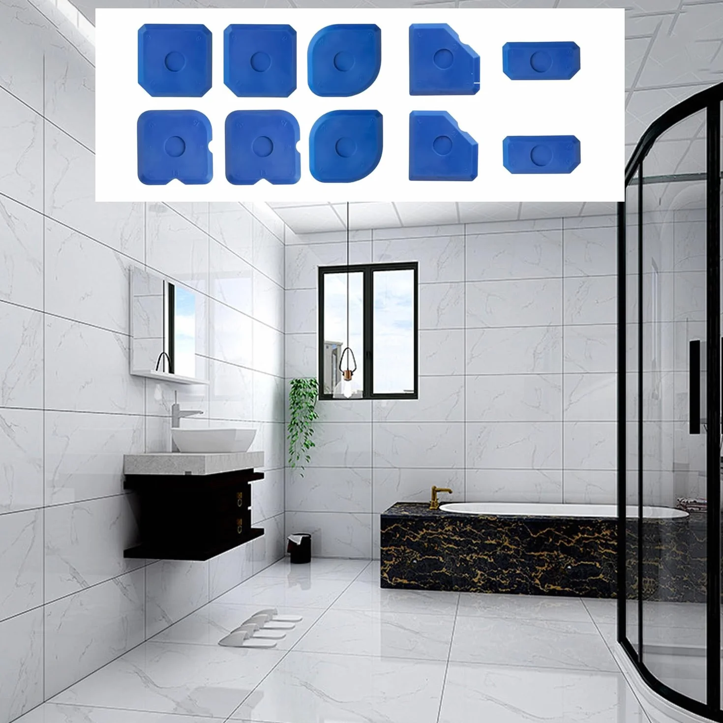 12 Pezzi Set Strumenti in Silicone per Stuccatura, Silikonabzieher e Fugenabzieher per Cucina, Bagno e Resina Acrilica, Rimuovi e Leviga Silicone con Facilità"