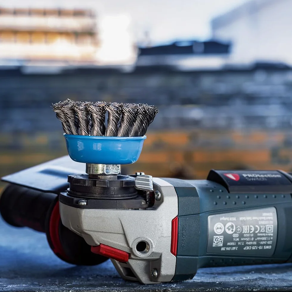 Bosch 1x Spazzola a tazza PRO Metal heavy piccole, filetto M14 (per Acciaio, Ø 75 mm, Professional Accessorio Smerigliatrice angolare piccola)
