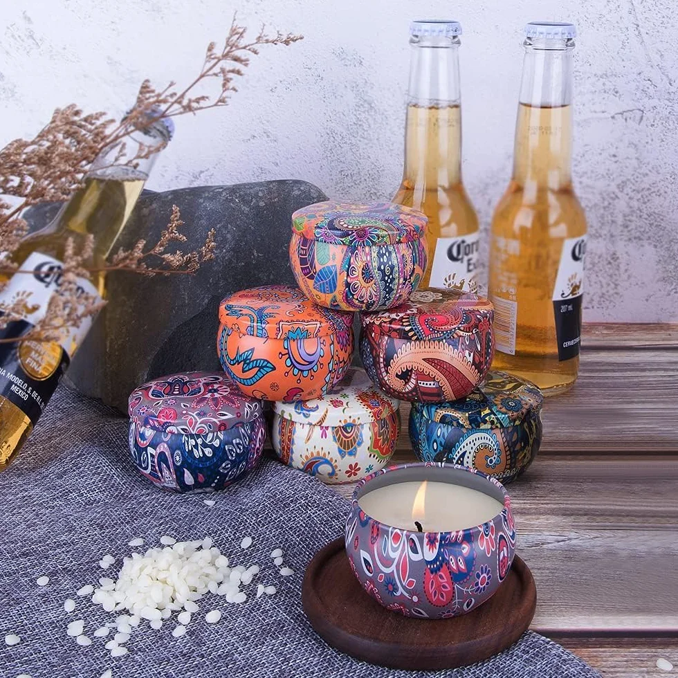 Giftpot Kit per Fabbricazione Candele, DIY Set Regalo 480g fiocchi cera d'api,8 Crogiolo,4 Oli Essenziali,50 Stoppini,2 stampi per candele, per Principianti