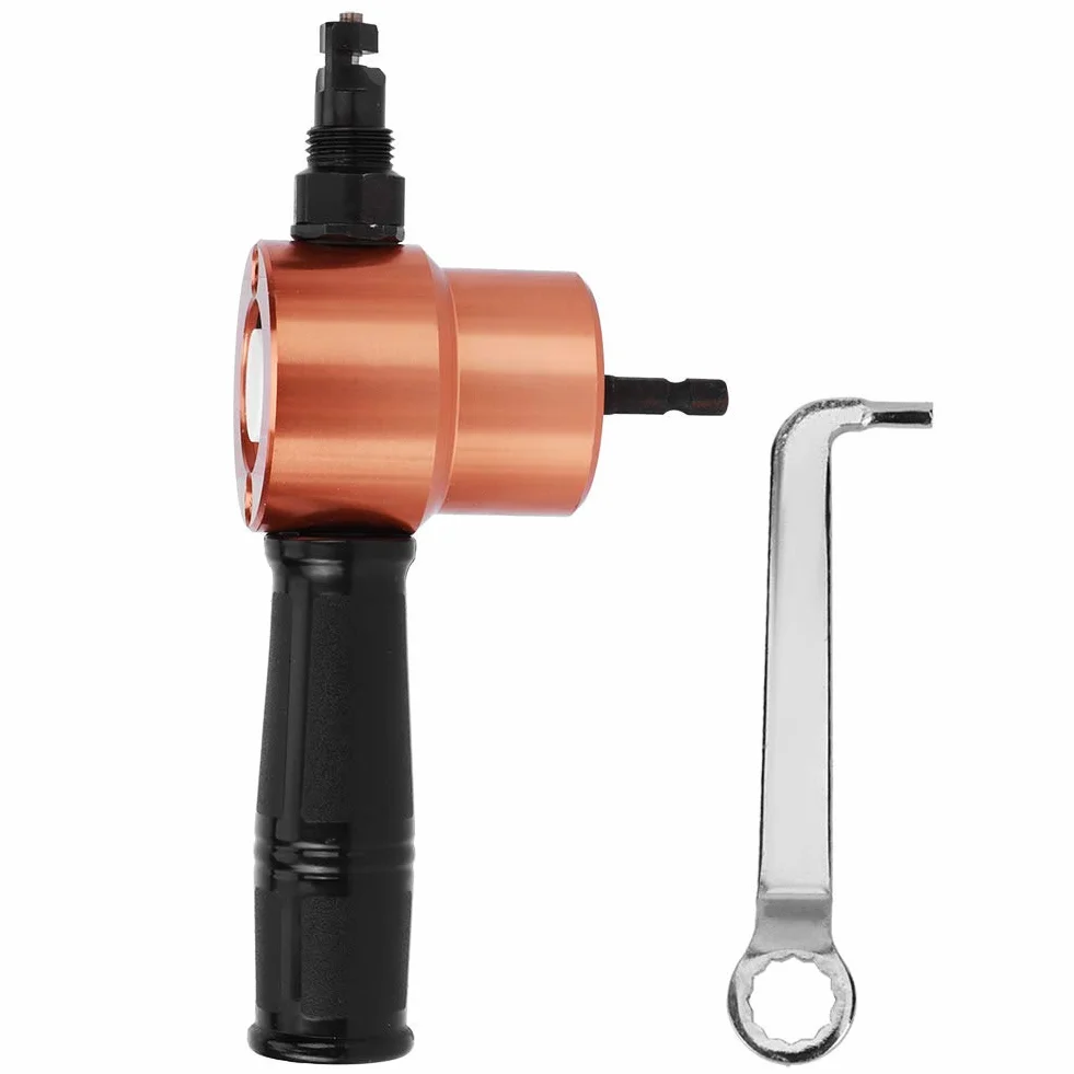 Taglierino Doppia Testa per Metallo Roditrice per Lamiera Utensili Taglio Mordicchiare Accessorio per Trapano Elettrico con Capacità Taglio Diritto Taglio Curvo