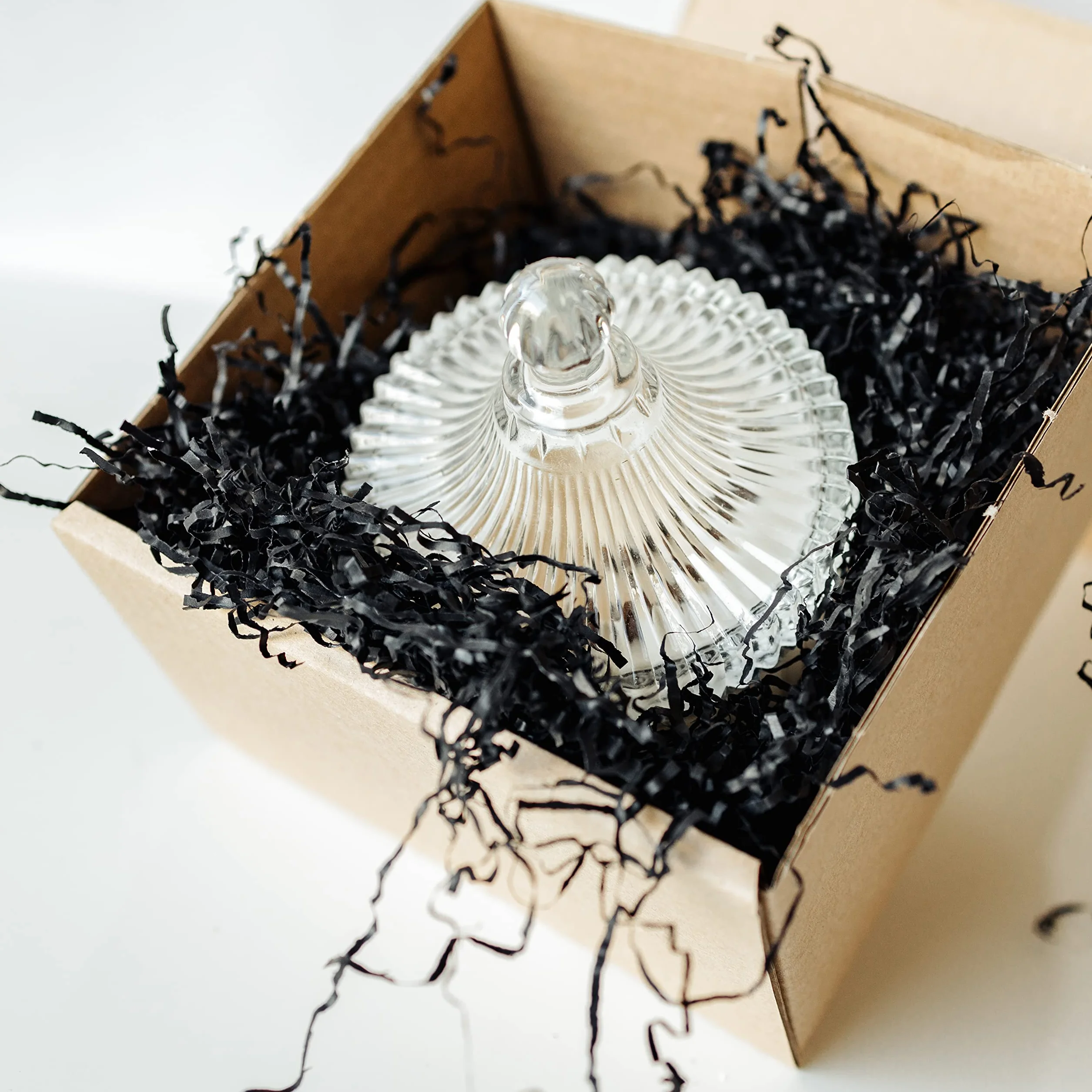 Creative Deco 200g Carta Tagliuzzata Nera, Carta da Pacchi | Carta Imballaggio da Scatola Regalo| Carta Velina Alternativa a Paglia per Cesti Sintetica | Materiale Imballaggio - Riempimento Regalo