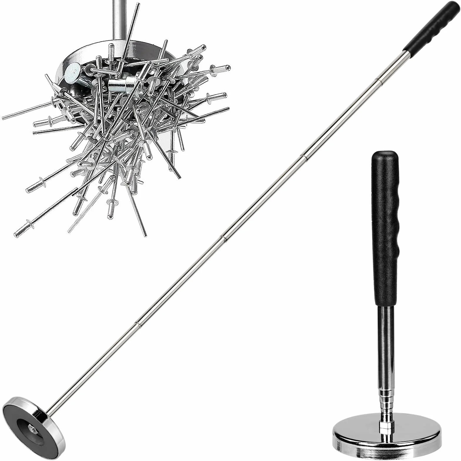 Asta Telescopica Magnetica, cciaio Inossidabile Calamita Telescopica, Strumento di Raccolta Magnetico Estensibile, Strumento Magnetico per Pickup per Chiavi Monete Viti Parti Metalliche