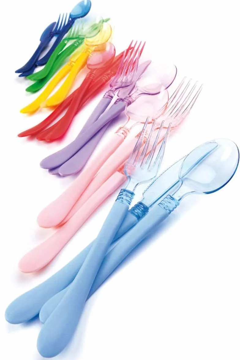 Coltelli di Plastica Clear Head Rosa 10 Pezzi