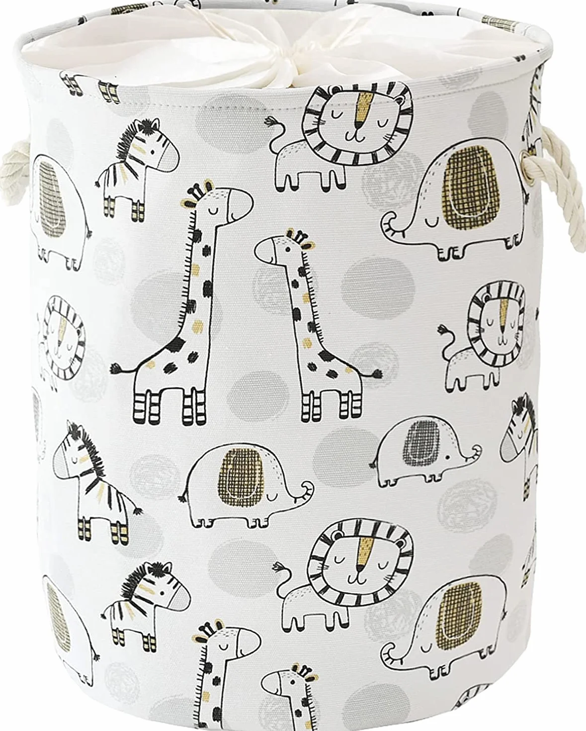 Ceste per la Biancheria 58L Très Grand Cesto Giochi Bambini, Animaux Safari Pliable Contenitore Bancheria Sporca Cesta Porta Giochi avec Chiusura con Coulisse per Asilo Nido Camera dei Bambini