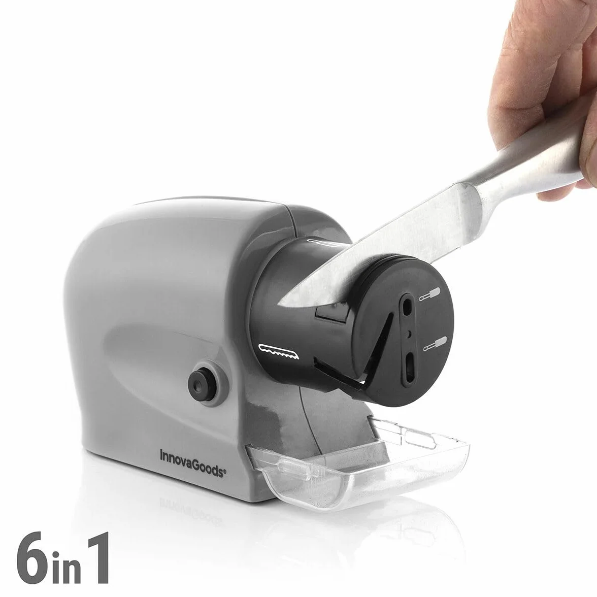 InnovaGoods® Affilatore elettrico multiuso 6 in 1 ESharp, affila le tue lame e strumenti in modo rapido e semplice, con 6 testine intercambiabili, ideale per la casa e il laboratorio.