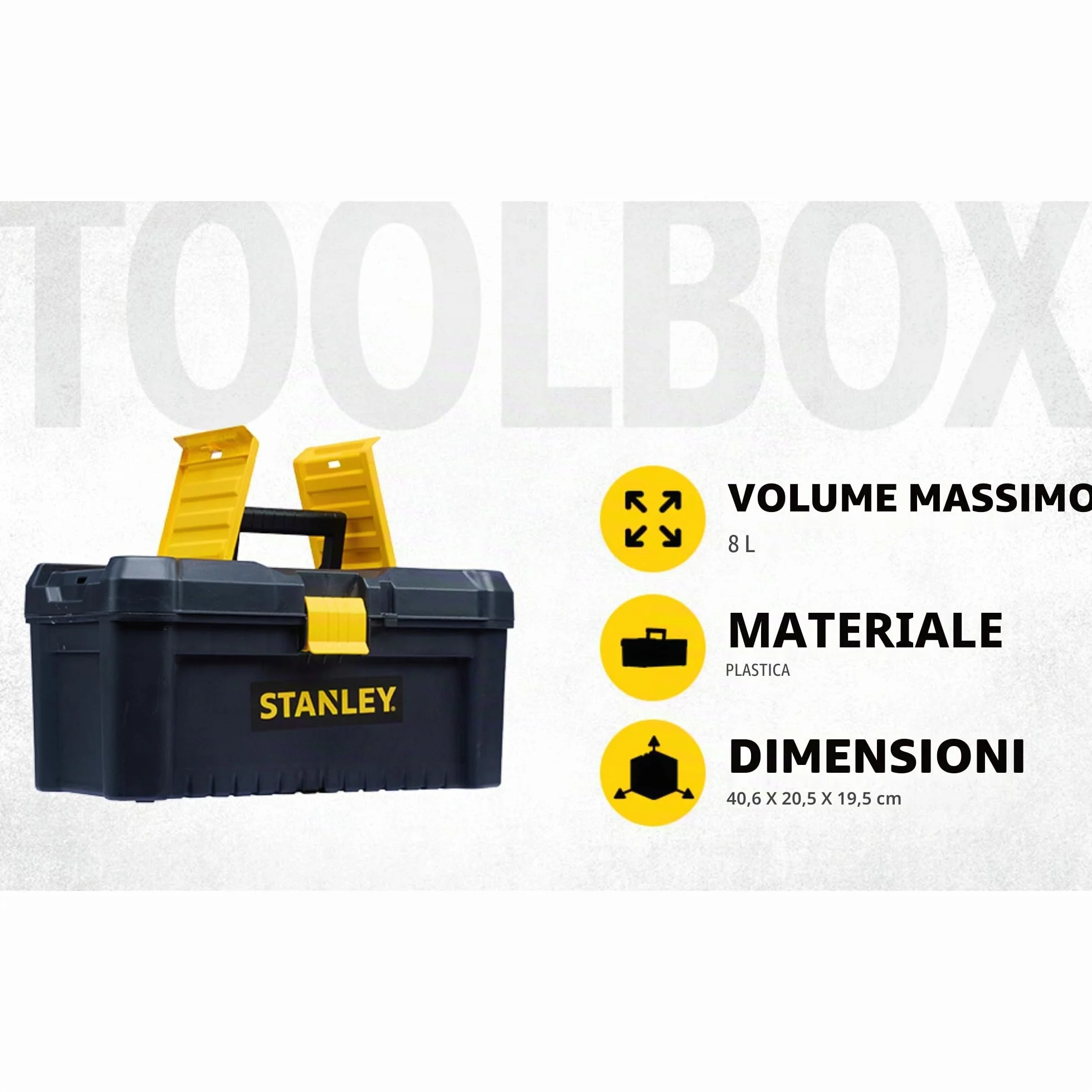 STANLEY STST1-75517 Cassetta Porta Utensili, Nero/Giallo, 16"