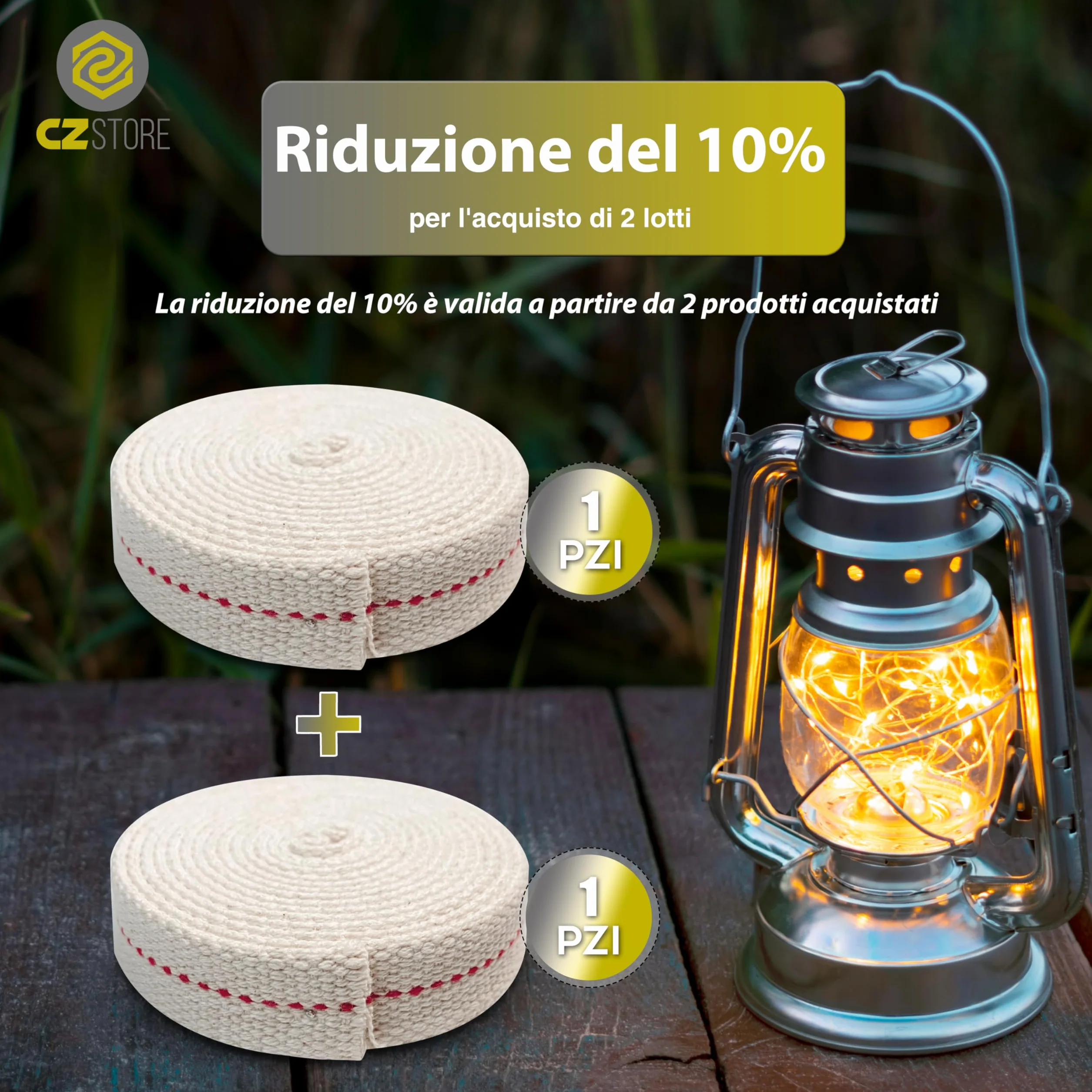 Stoppino per Lampada a Olio 5M| 11MM |✮GARANZIA A VITA✮- Rotolo di Cotone per Accendere Lampade e Bruciatori a Olio e Petrolio - Ideale per Lanterne, Fiaccole, Candele per Esterno o Interno