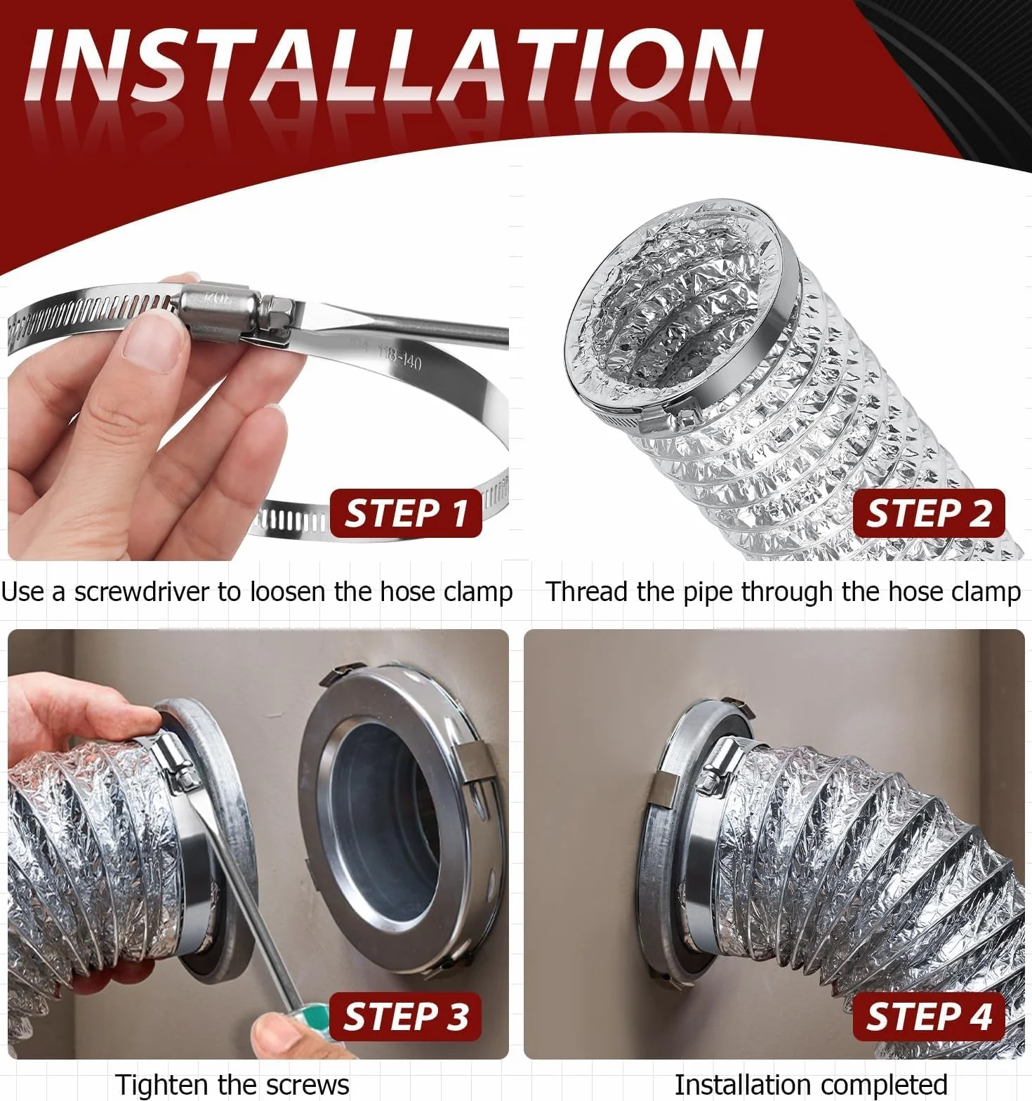 Bolatus - Confezione da 12 morsetti stringitubo regolabili 6-12 mm in acciaio inox 304 - Morsetti stringitubo regolabili per tubo di piscina e irrigazione