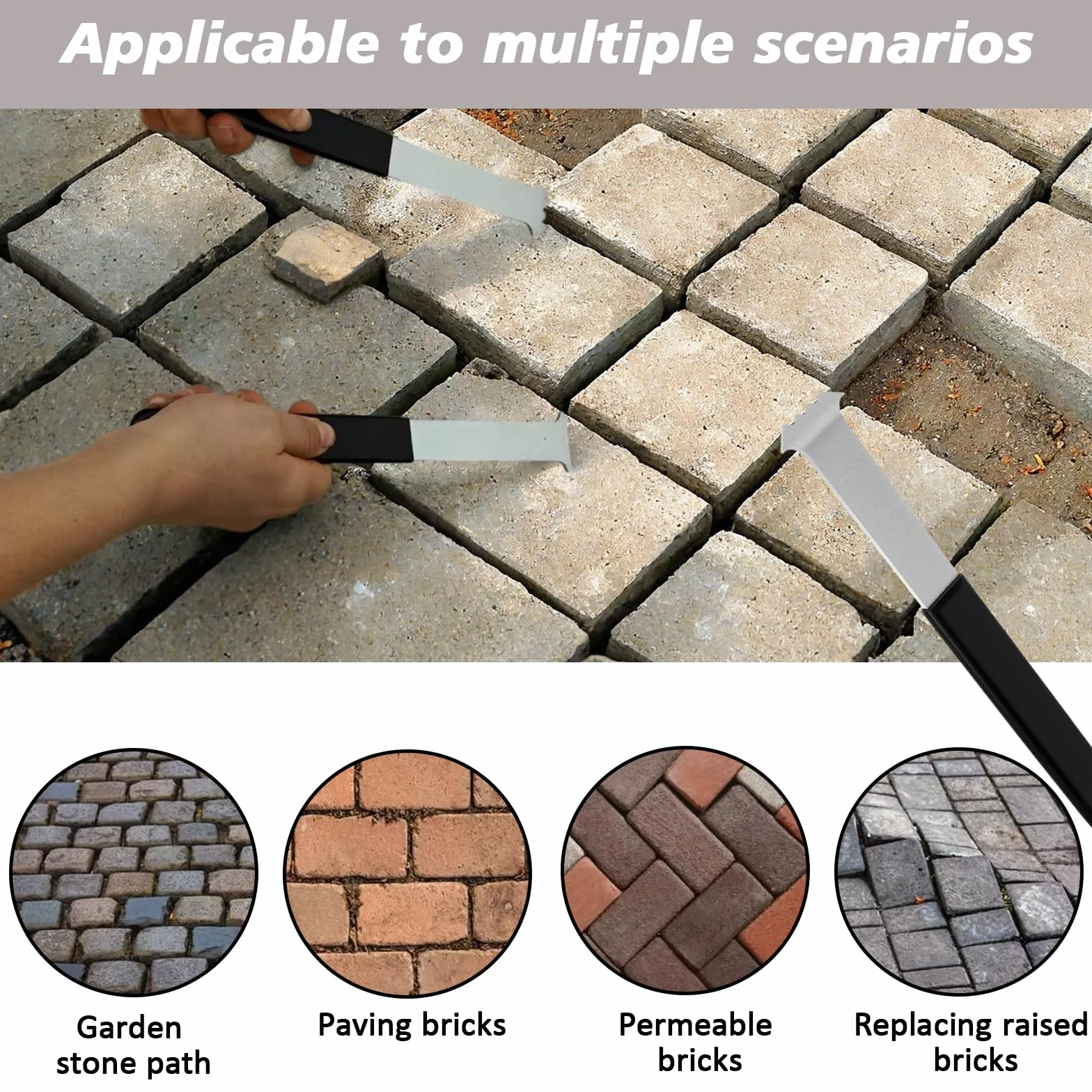 Estrattori per Pavimentazione, Attrezzi per la Rimozione Della Pavimentazione, Impugnatura Antiscivolo, Design a Doppio Gancio, per Giardino, Terrazza