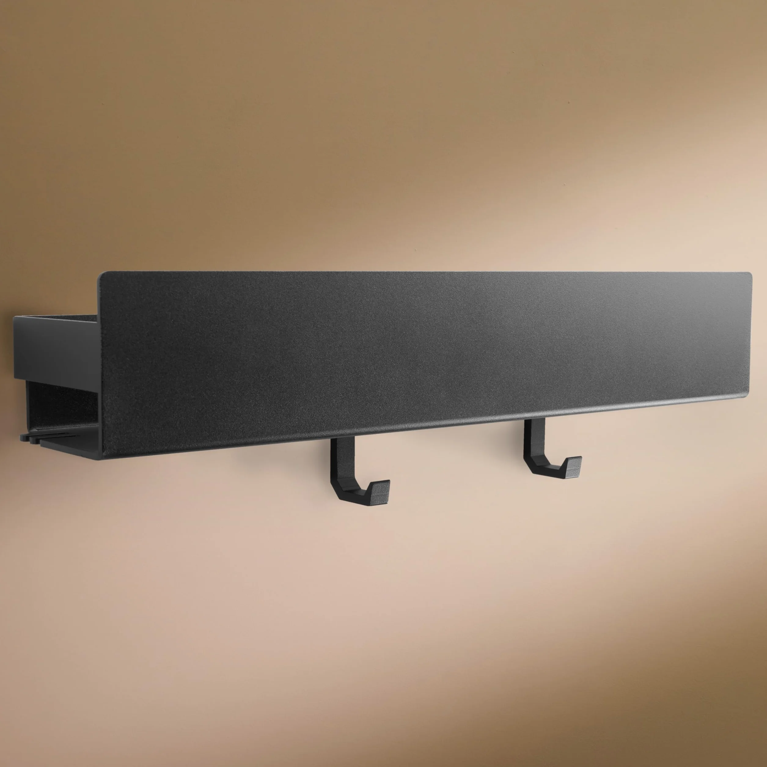 Design Amburgo Mensola doccia senza foratura I Porta sapone per doccia | Mensole Bagno I Portasapone doccia I Mensola Adesiva da Parete I 2 Ganci | Mensola bagno nero 42 cm