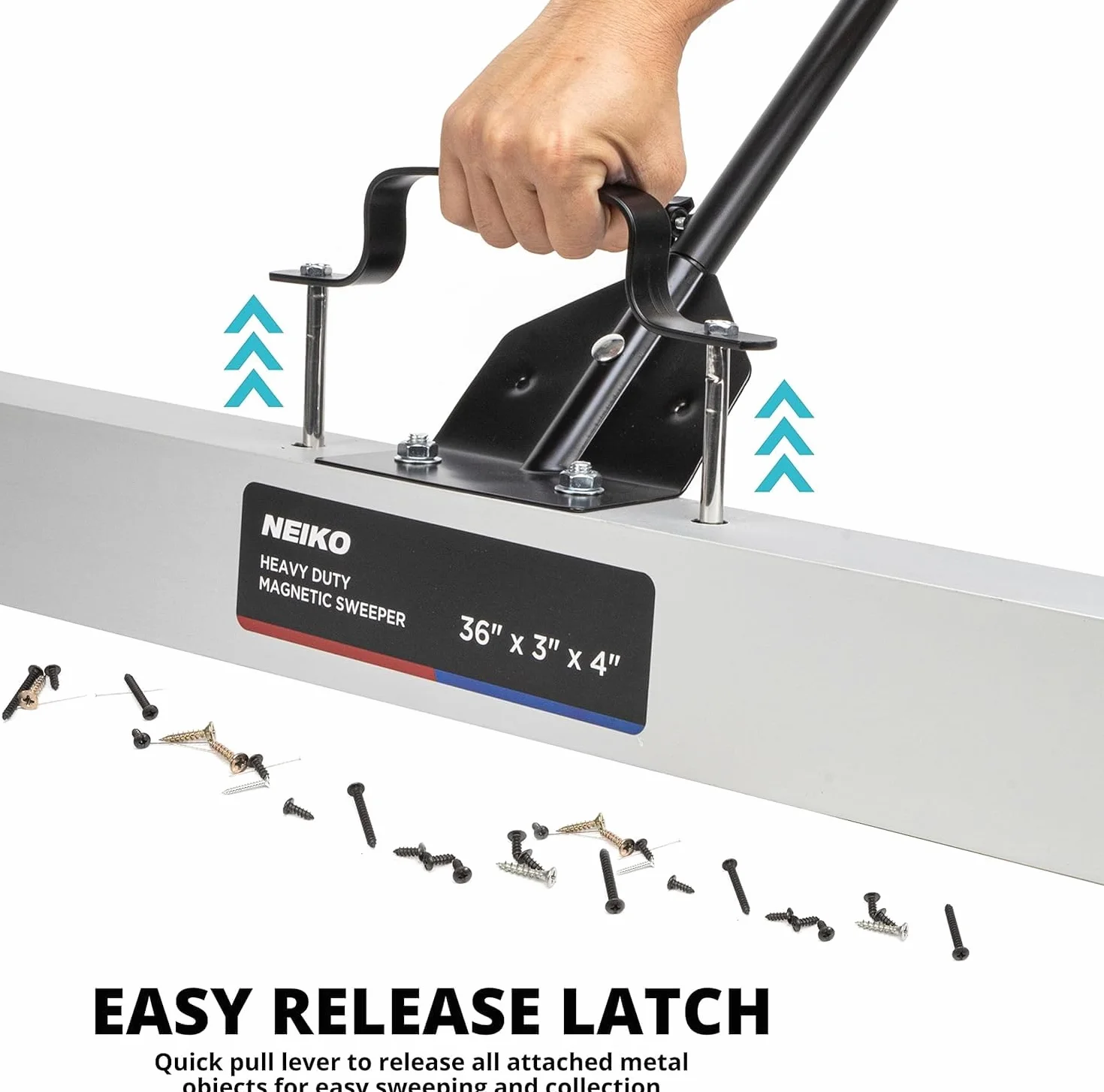 Neiko® Heavy Duty 61 cm Magnetic Sweeper metal pickup Tool con sgancio rapido regolabile in altezza, 53418A