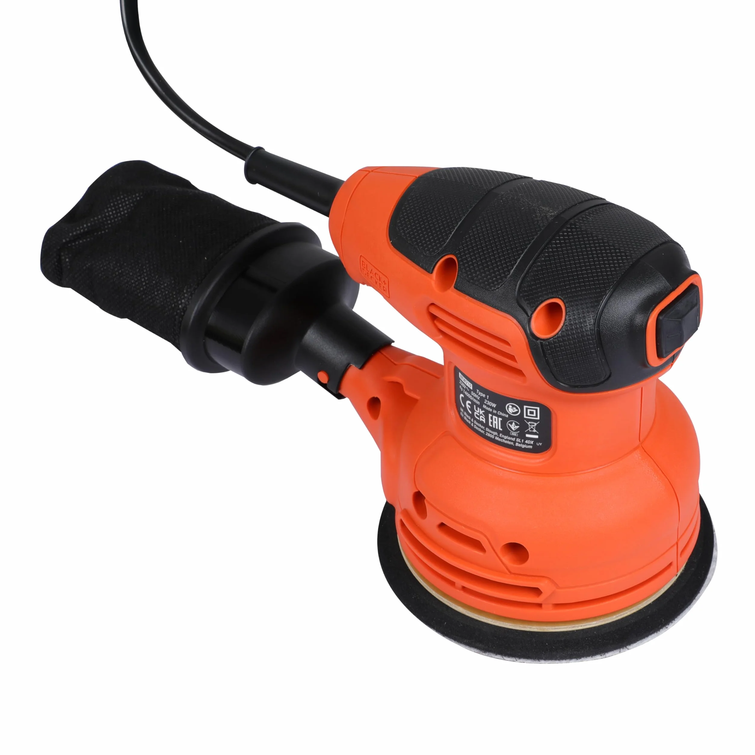 BLACK+DECKER Levigatrice roto orbitale 230W BEW210-QS con sacchetto raccoglipolvere