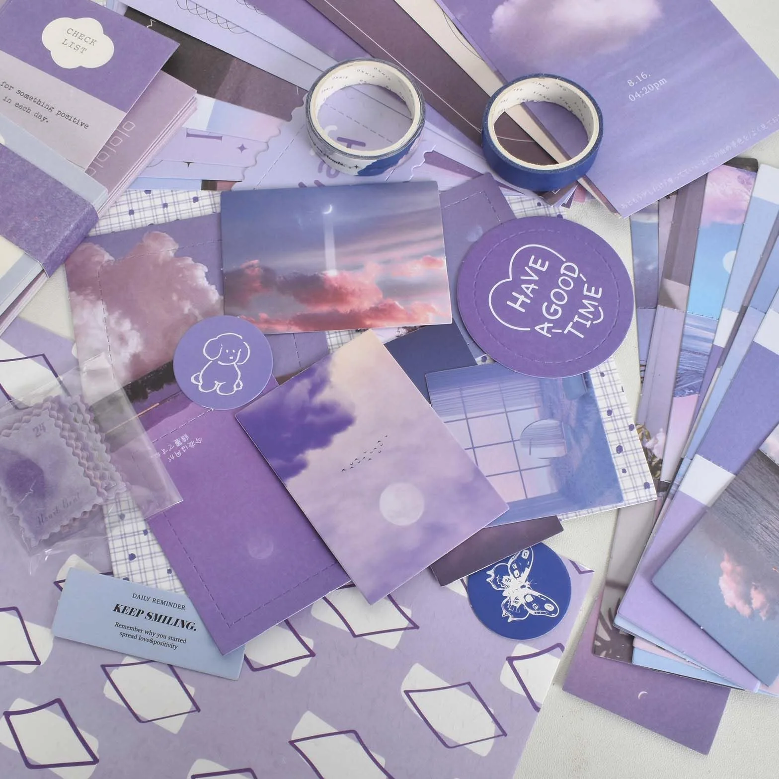 Zimoer Set di Accessori per Scrapbookking Estetico, Scrapbook Set di accessori estetici Bullet Journal con griglia A6, Bullet Junk Journal Set per Scrapbook Journaling, regalo DIY per ragazze e donne