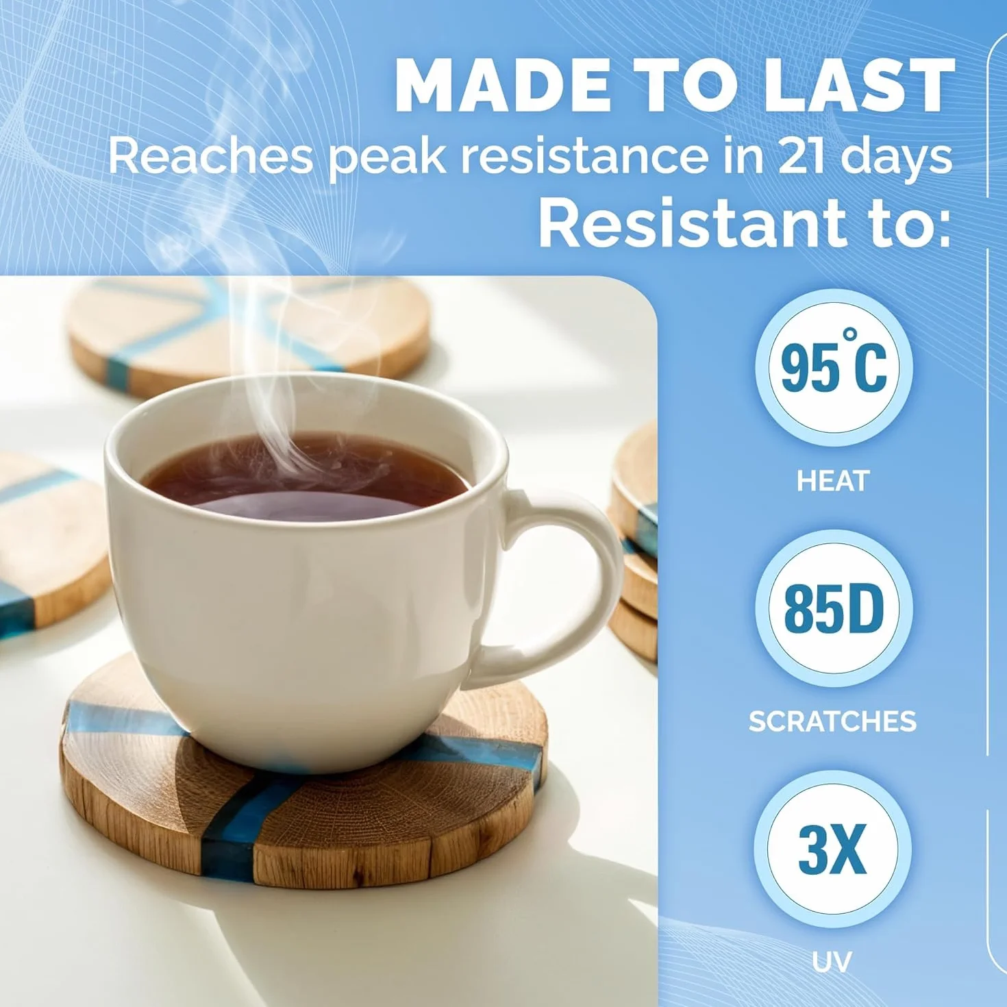 CRAFT RESIN 8L Resina Epossidica – Completo Resina Epossidica Trasparente per Gioielli, Sottobicchieri – Resina Bicomponente a Bassa Viscosità per Principianti e Professionisti