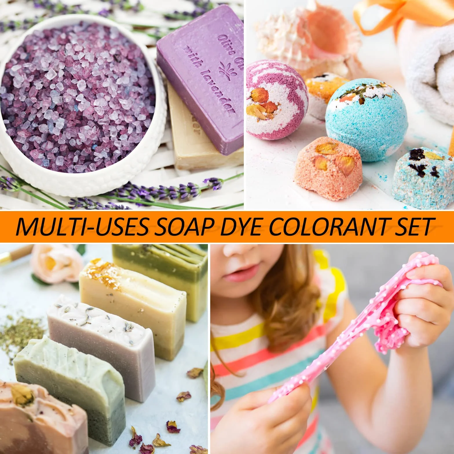 Colorante per Sapone, 10 Colori Colorante di Bombe da Bagno per Produzione di Sapone con 2 Oli Essenziali, Coloranti per Saponi Liquido per Artigianato fai da te, Soaps, Melma, Argilla