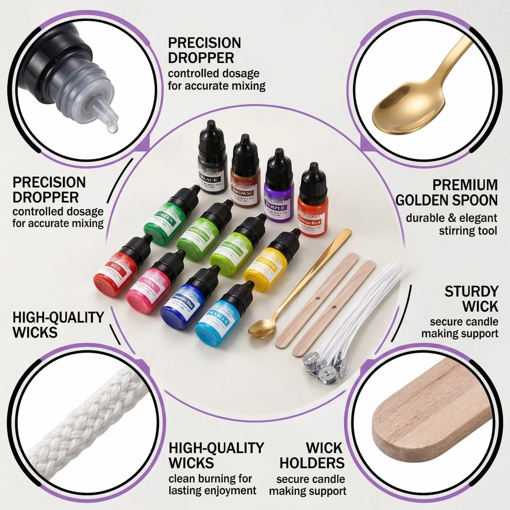12 pezzi Candele Coloranti Coloranti per Cera di Candela Pigmenti colorati per polvere da colata Altamente Concentrato Coloranti per Cera per Candele Fai da Te per la produzione tintura