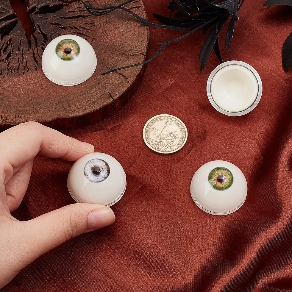 PH PandaHall 2 Paia 32mm Occhi Umani Realistici Grandi Acrilico Bulbi Oculari Cavi Occhi per Halloween Decorazioni Artistiche Sculture Oggetti di Scena Burattini Creazione di Gioielli