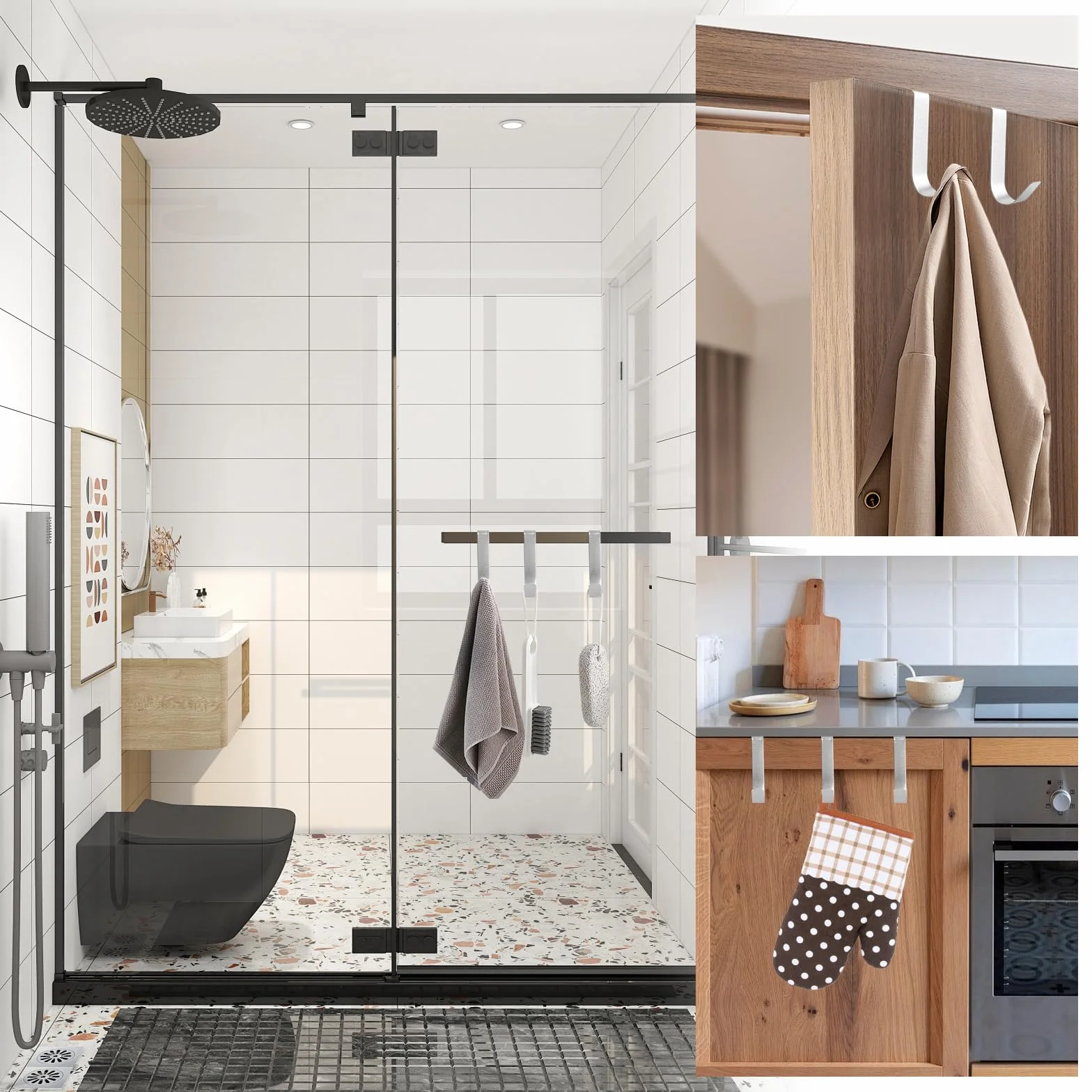 Ganci per Termoarredo Bagno inossidabile 10 Pezzi Portasciugamani Accappatoio
