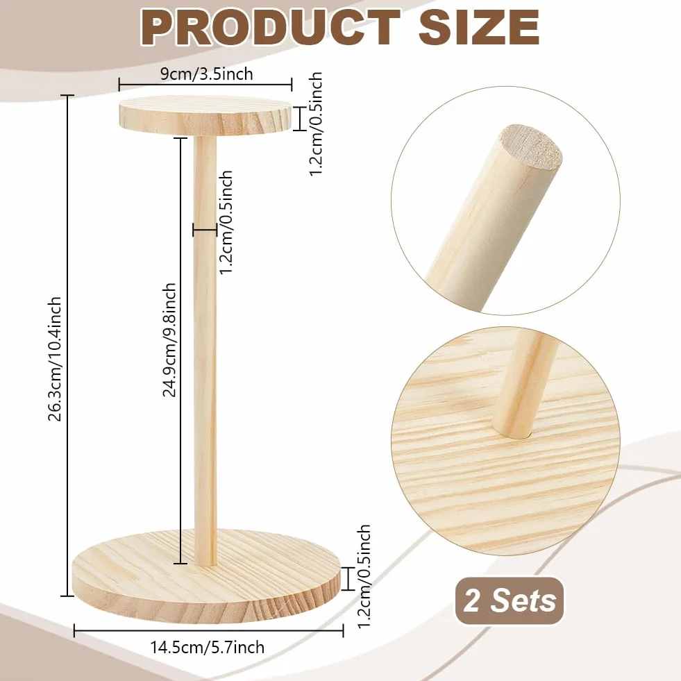 PH PandaHall Espositore per Cappelli in Legno Portacappelli da Tavolo 14.5x26.3cm