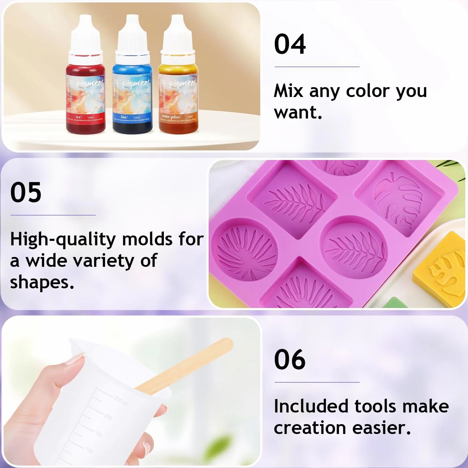 Kit Sapone Fai Da Te, Kit Fai Da Te Creativo Adulti, Contiene Base per Sapone, Essenza di Colore, Olio Profumato, Muffa, ecc., Può Essere Regalato
