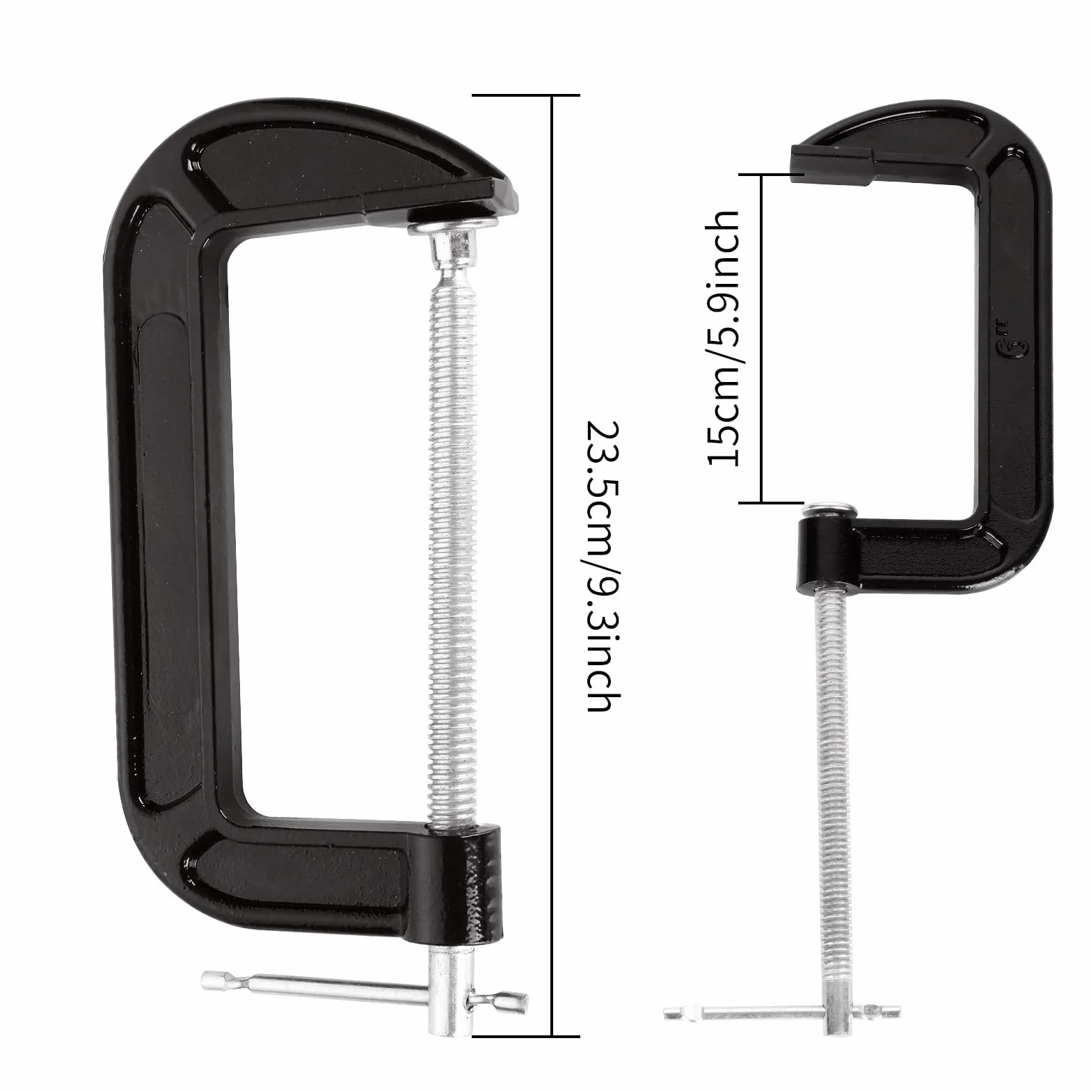 ASelected 4 morsetti a G da 150 mm, resistenti e resistenti, set di morsetti a C per la lavorazione del legno, saldatura, riparazione automobilistica, apertura ganasce da 15,2 cm