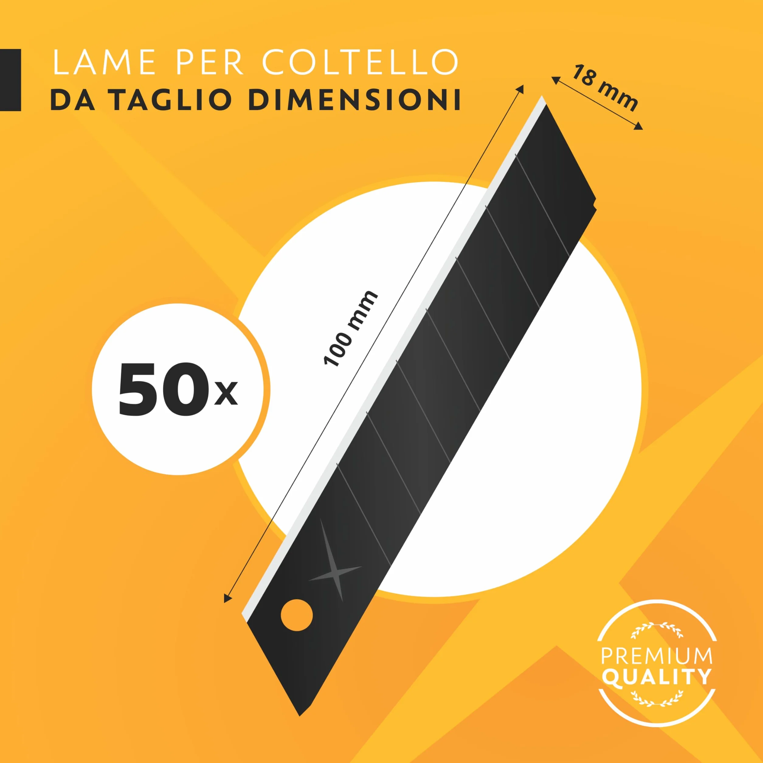 50 x Lame Taglierino 18 mm in acciaio al carbonio giapponese extra affilate - Lame Cutter 18mm di Ricambio per Taglierini e Cutter - Lame per Taglierino di Precisione