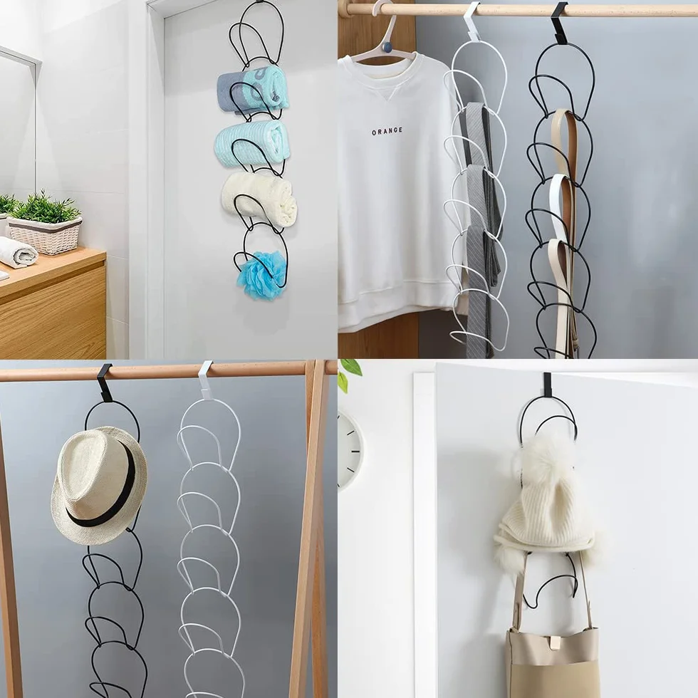 Willoo Ganci Appendi Cappello, Rack per Cappelli, Portacappelli da Muro per Cappelli, Porta Rack per Berretti da Baseball, per Porta, Armadio, Parete, Bagno (Nero)