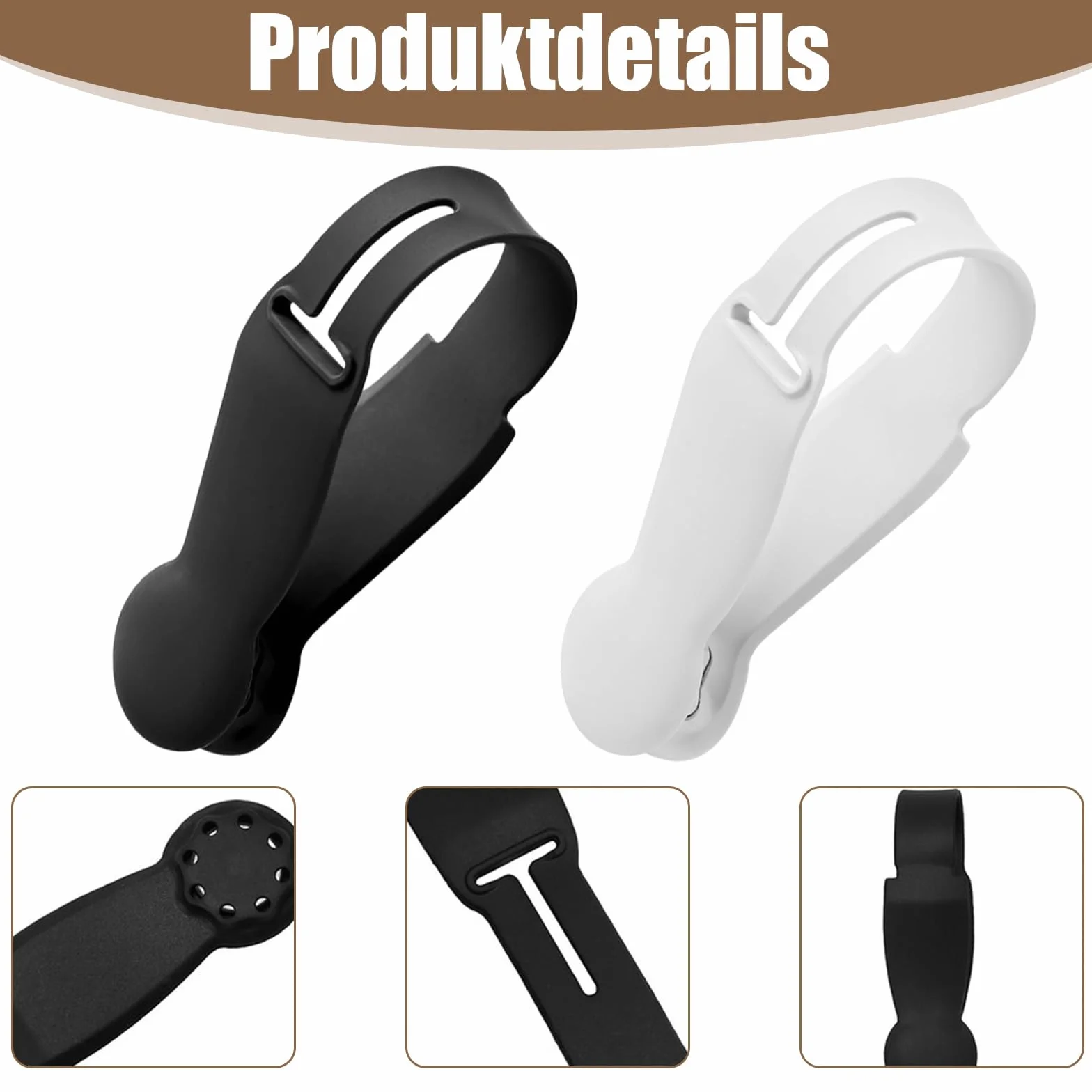 Clip per asciugamani in silicone magnetiche 4 pezzi nero bianco
