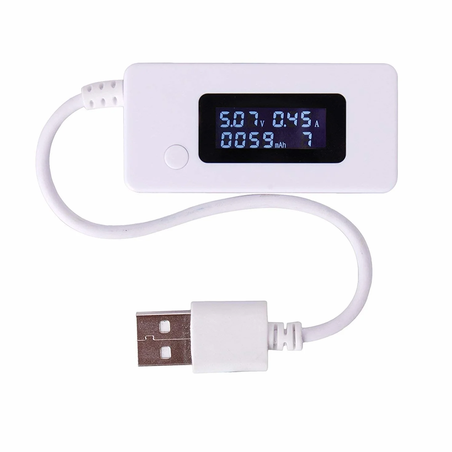 ARCELI Retroilluminazione LCD a coda bianca Display digitale LCD Misuratore di voltaggio di carica amperometro con amperometro USB