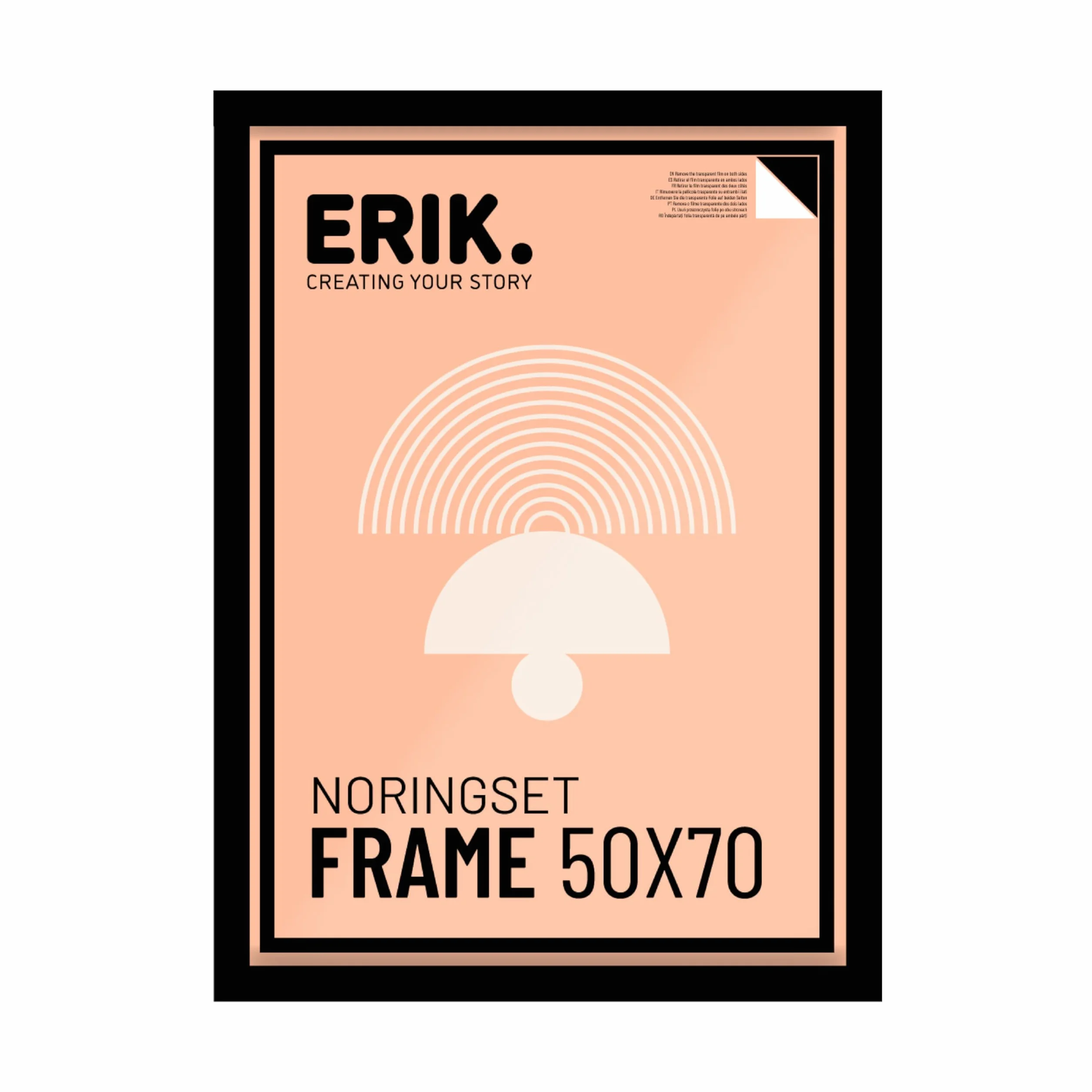 Grupo Erik Cornice 50x70 cm Nera - Portafoto da Parete in MDF Effetto Legno per Poster, Quadri o Puzzle | Cornice da Parete con Accessori per Appendere Inclusi e Packaging Protettivo