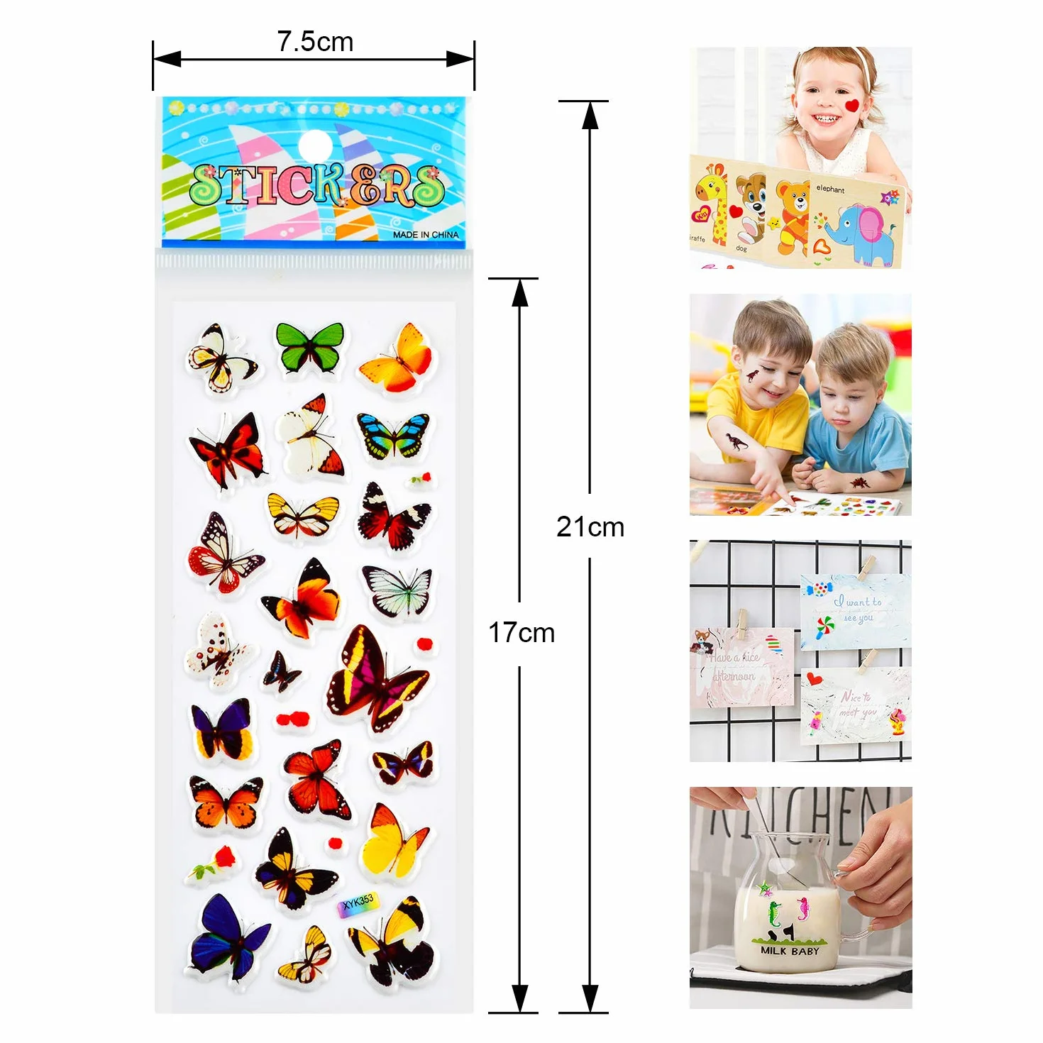 Habett Adesivi per Bambini, 920+ Stickers 3D per Puffy Adesivi per Regali Gratificanti Scrapbooking Inclusi Camion, Unicorno, Animali, Pesci, Dinosauri, Numeri, Frutta e Altro (36 Fogli)